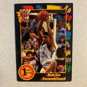 Vintage 1992 Wild Card #19 Collegiate Premier 1st Edition Rick Fox UNC Tarheels